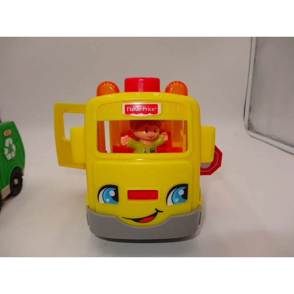 Fisher Price Little People Sit with Me School Bus and Recycling Truck Set
